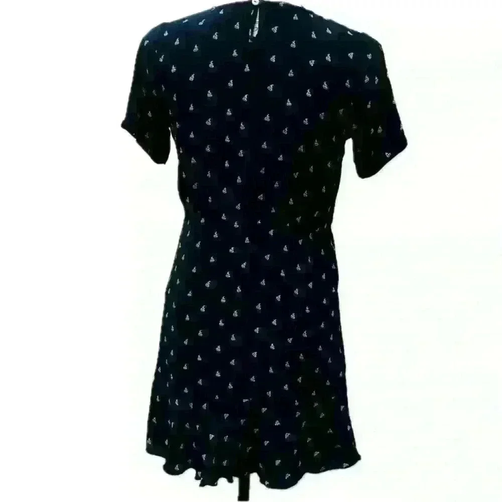 Les coyotes de paris girl’s size 12 sailing mini boat dress in navy blue
